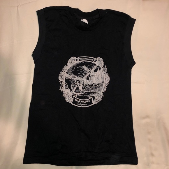 Tops - SOLVANG BLACK CALIFORNIA MUSCLE TEE SIZE S
